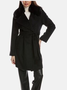 VIA SPIGA WOOL- BLAND WRAP COAT, SIZE XL, NEW